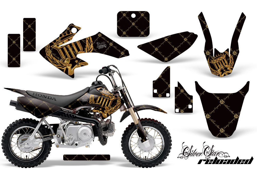 Dirt Bike Graphics Kit Decal Wrap For Honda CRF50 CRF 50 2014-2018 RELOADED BOLD BLACK-atv motorcycle utv parts accessories gear helmets jackets gloves pantsAll Terrain Depot