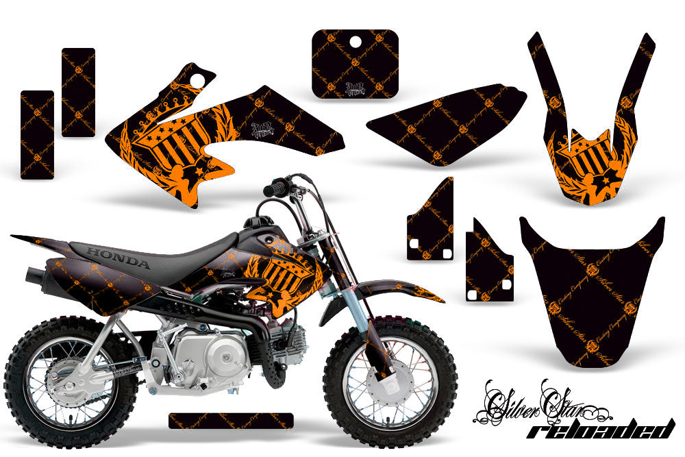 Dirt Bike Graphics Kit Decal Wrap For Honda CRF50 CRF 50 2014-2018 RELOADED ORANGE BLACK-atv motorcycle utv parts accessories gear helmets jackets gloves pantsAll Terrain Depot