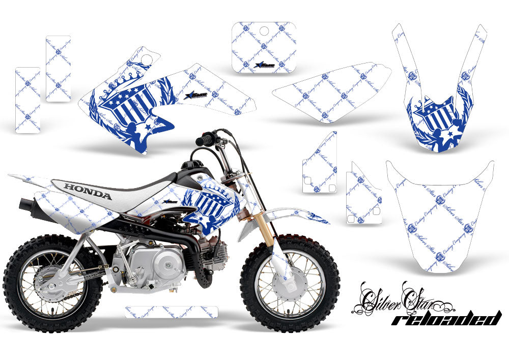Dirt Bike Graphics Kit Decal Wrap For Honda CRF50 CRF 50 2014-2018 RELOADED WHITE BLUE-atv motorcycle utv parts accessories gear helmets jackets gloves pantsAll Terrain Depot