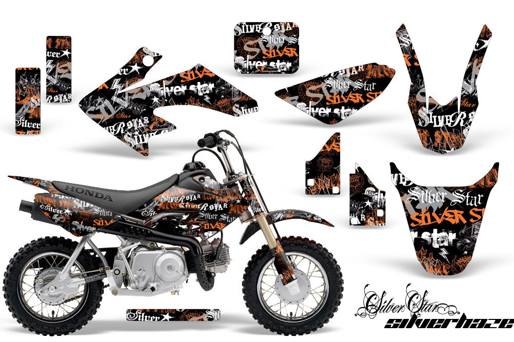 Dirt Bike Graphics Kit Decal Wrap For Honda CRF50 CRF 50 2014-2018 SSSH ORANGE BLACK-atv motorcycle utv parts accessories gear helmets jackets gloves pantsAll Terrain Depot