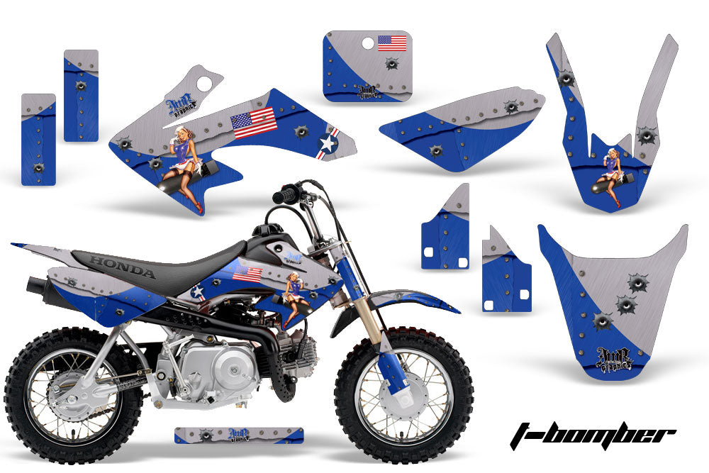 Dirt Bike Graphics Kit Decal Wrap For Honda CRF50 CRF 50 2014-2018 TBOMBER BLUE-atv motorcycle utv parts accessories gear helmets jackets gloves pantsAll Terrain Depot