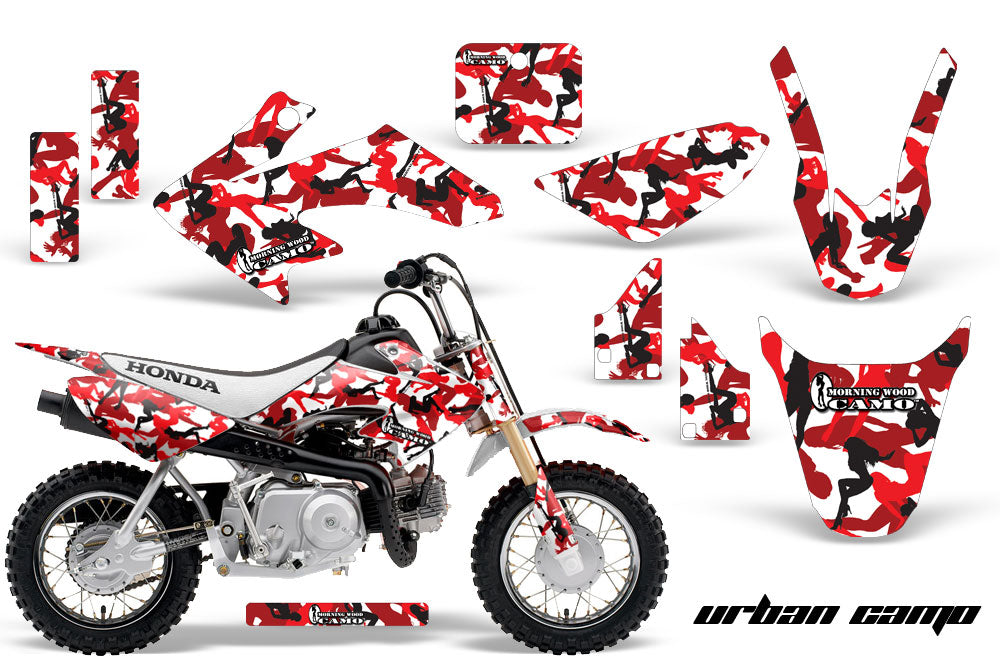 Dirt Bike Graphics Kit Decal Wrap For Honda CRF50 CRF 50 2014-2018 URBAN CAMO RED-atv motorcycle utv parts accessories gear helmets jackets gloves pantsAll Terrain Depot