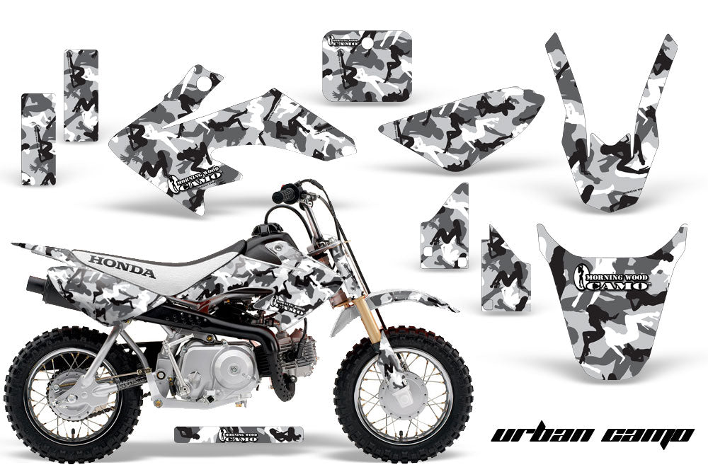 Dirt Bike Graphics Kit Decal Wrap For Honda CRF50 CRF 50 2014-2018 URBAN CAMO WHITE-atv motorcycle utv parts accessories gear helmets jackets gloves pantsAll Terrain Depot