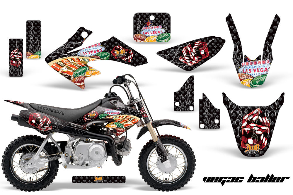 Dirt Bike Graphics Kit Decal Wrap For Honda CRF50 CRF 50 2014-2018 VEGAS BLACK-atv motorcycle utv parts accessories gear helmets jackets gloves pantsAll Terrain Depot
