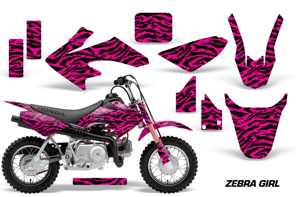 Dirt Bike Graphics Kit Decal Wrap For Honda CRF50 CRF 50 2014-2018 ZEBRA PINK BLACK-atv motorcycle utv parts accessories gear helmets jackets gloves pantsAll Terrain Depot