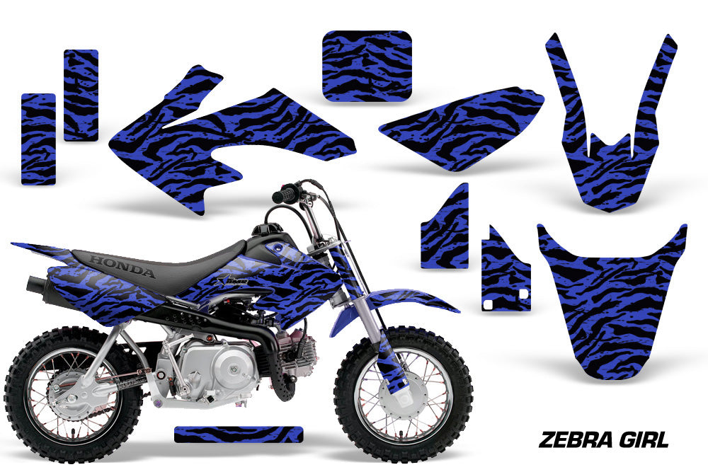 Dirt Bike Graphics Kit Decal Wrap For Honda CRF50 CRF 50 2004-2013 ZEBRA BLUE BLACK-atv motorcycle utv parts accessories gear helmets jackets gloves pantsAll Terrain Depot