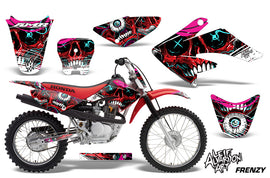 Dirt Bike Graphics Kit Decal Sticker Wrap For Honda CRF70 2004-2015 FRENZY RED-atv motorcycle utv parts accessories gear helmets jackets gloves pantsAll Terrain Depot