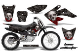 Dirt Bike Graphics Kit Decal Sticker Wrap For Honda CRF80 2004-2010 BONES BLACK