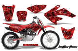 Dirt Bike Graphics Kit Decal Sticker Wrap For Honda CRF80 2004-2010 BUTTERFLIES BLACK RED