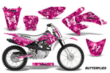 Dirt Bike Graphics Kit Decal Sticker Wrap For Honda CRF80 2004-2010 BUTTERFLIES WHITE PINK