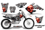 Dirt Bike Graphics Kit Decal Sticker Wrap For Honda CRF70 2004-2015 CHECKERED RED SILVER
