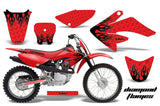 Dirt Bike Graphics Kit Decal Sticker Wrap For Honda CRF70 2004-2015 DIAMOND FLAMES BLACK RED