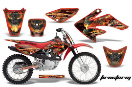 Dirt Bike Graphics Kit Decal Sticker Wrap For Honda CRF80 2004-2010 FIRESTORM RED-atv motorcycle utv parts accessories gear helmets jackets gloves pantsAll Terrain Depot