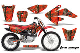 Dirt Bike Graphics Kit Decal Sticker Wrap For Honda CRF70 2004-2015 FIRE CAMO RED