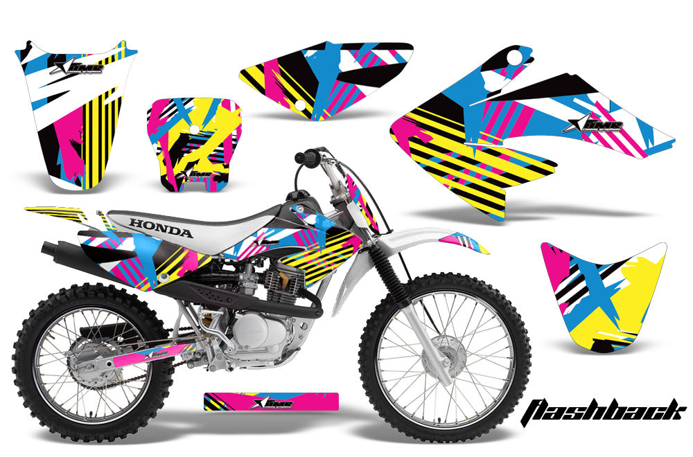 Dirt Bike Graphics Kit Decal Sticker Wrap For Honda CRF70 2004-2015 FLASHBACK-atv motorcycle utv parts accessories gear helmets jackets gloves pantsAll Terrain Depot