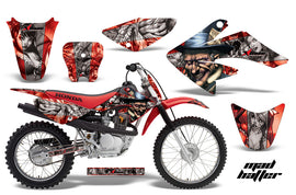 Dirt Bike Graphics Kit Decal Sticker Wrap For Honda CRF70 2004-2015 HATTER SILVER RED-atv motorcycle utv parts accessories gear helmets jackets gloves pantsAll Terrain Depot