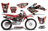 Dirt Bike Graphics Kit Decal Sticker Wrap For Honda CRF70 2004-2015 HATTER SILVER RED