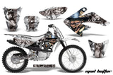 Dirt Bike Graphics Kit Decal Sticker Wrap For Honda CRF70 2004-2015 HATTSER SILVER WHITE
