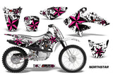 Dirt Bike Graphics Kit Decal Sticker Wrap For Honda CRF70 2004-2015 NORTHSTAR PINK WHITE