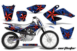 Dirt Bike Graphics Kit Decal Sticker Wrap For Honda CRF70 2004-2015 NORTHSTAR RED BLUE-atv motorcycle utv parts accessories gear helmets jackets gloves pantsAll Terrain Depot
