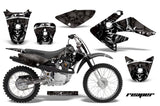 Dirt Bike Graphics Kit Decal Sticker Wrap For Honda CRF70 2004-2015 REAPER BLACK