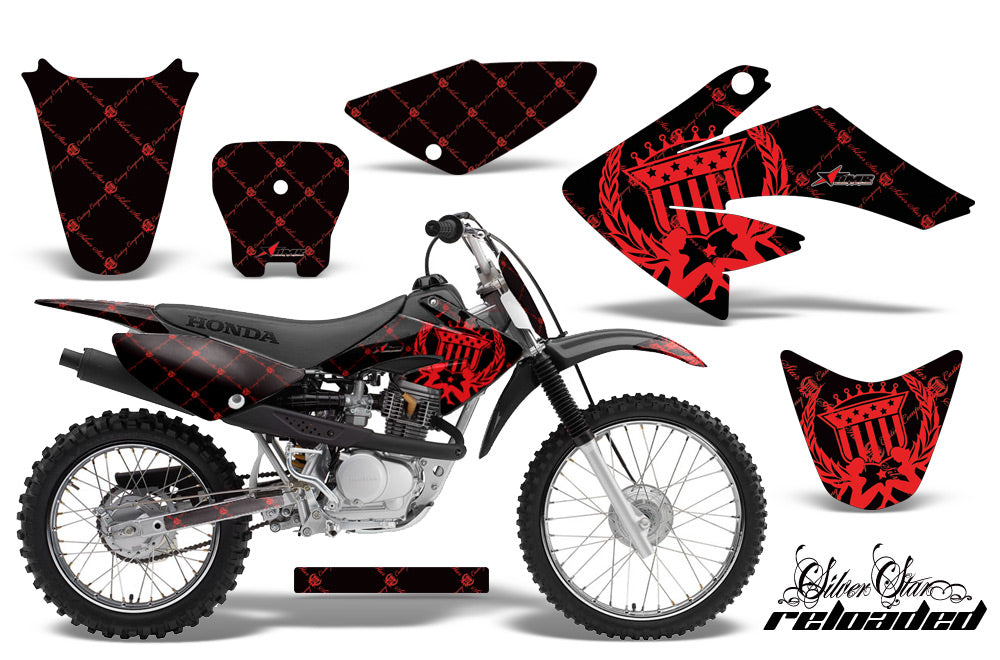 Dirt Bike Graphics Kit Decal Sticker Wrap For Honda CRF70 2004-2015 RELOADED RED BLACK-atv motorcycle utv parts accessories gear helmets jackets gloves pantsAll Terrain Depot