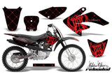 Dirt Bike Graphics Kit Decal Sticker Wrap For Honda CRF70 2004-2015 RELOADED RED BLACK