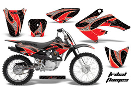 Dirt Bike Graphics Kit Decal Sticker Wrap For Honda CRF80 2004-2010 TRIBAL RED BLACK-atv motorcycle utv parts accessories gear helmets jackets gloves pantsAll Terrain Depot
