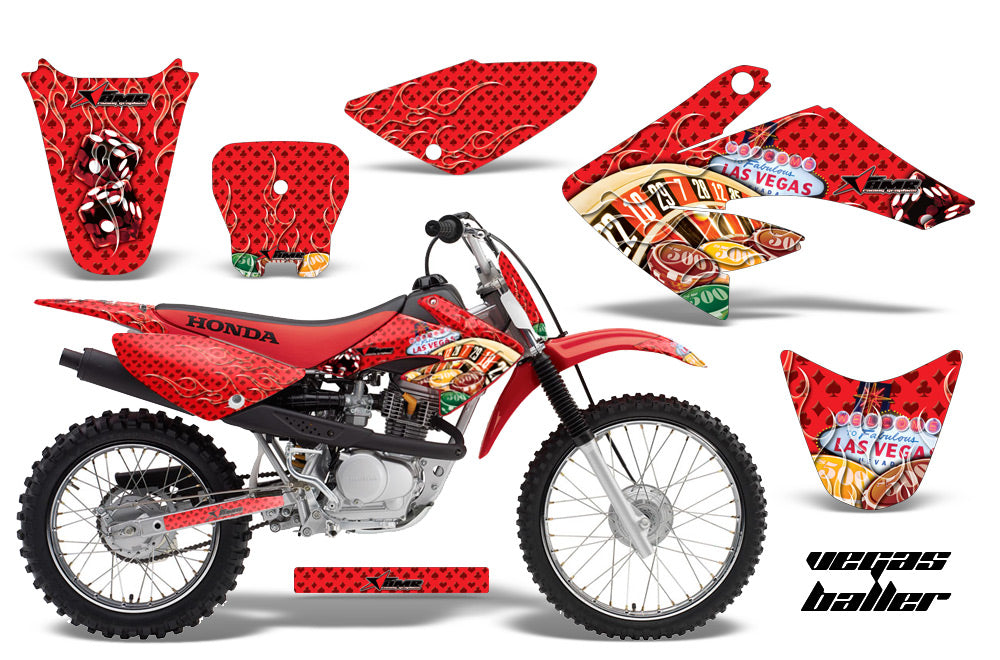 Dirt Bike Graphics Kit Decal Sticker Wrap For Honda CRF70 2004-2015 VEGAS RED-atv motorcycle utv parts accessories gear helmets jackets gloves pantsAll Terrain Depot