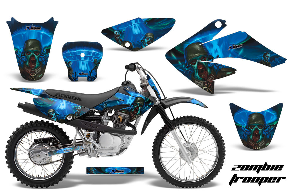 Dirt Bike Graphics Kit Decal Sticker Wrap For Honda CRF70 2004-2015 ZOMBIE BLUE-atv motorcycle utv parts accessories gear helmets jackets gloves pantsAll Terrain Depot