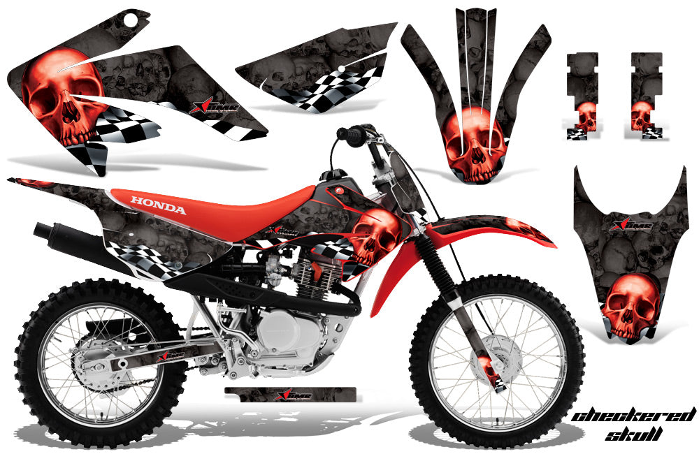Dirt Bike Graphics Kit MX Decal Wrap For Honda CRF80 CRF100 2011-2016 CHECKERED RED BLACK-atv motorcycle utv parts accessories gear helmets jackets gloves pantsAll Terrain Depot