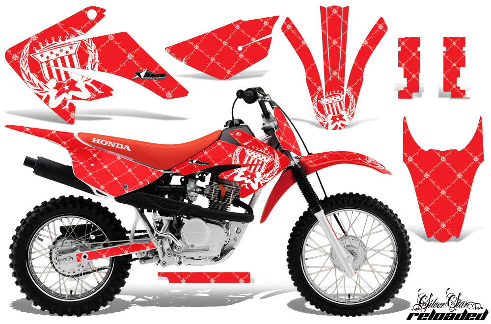 Dirt Bike Graphics Kit MX Decal Wrap For Honda CRF80 CRF100 2011-2016 RELOADED WHITE RED-atv motorcycle utv parts accessories gear helmets jackets gloves pantsAll Terrain Depot