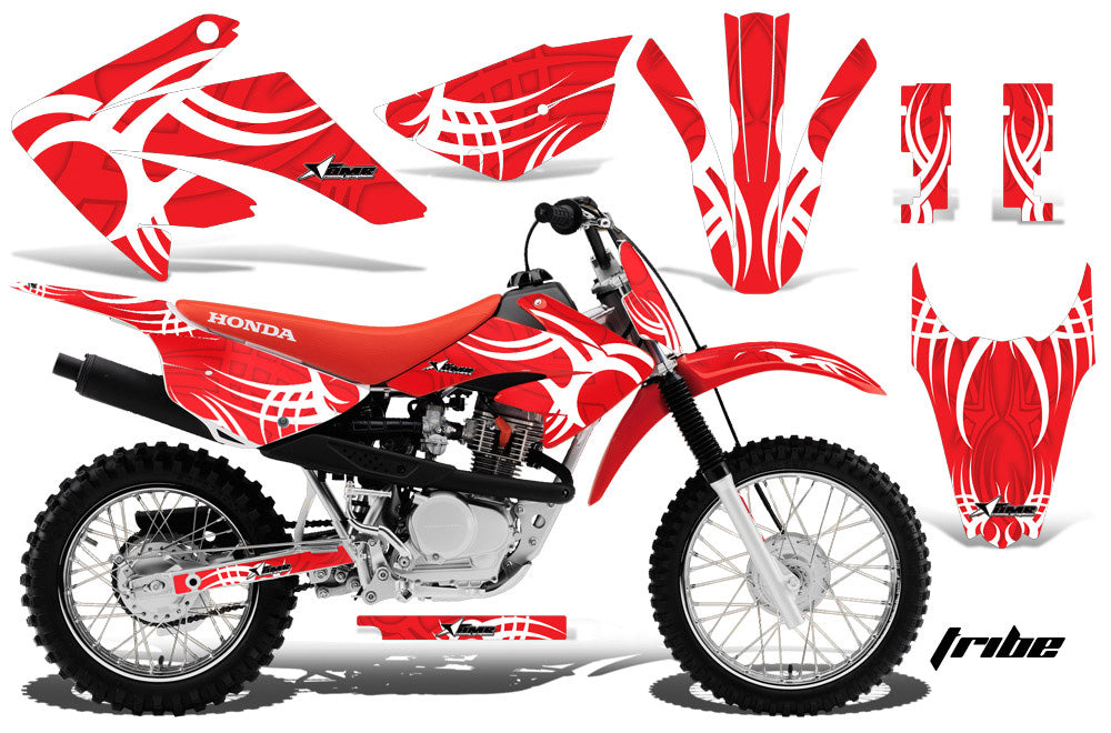 Dirt Bike Graphics Kit MX Decal Wrap For Honda CRF80 CRF100 2011-2016 TRIBE WHITE RED-atv motorcycle utv parts accessories gear helmets jackets gloves pantsAll Terrain Depot