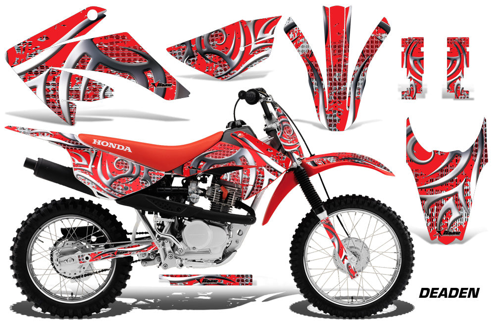 Dirt Bike Graphics Kit MX Decal Wrap For Honda CRF80 CRF100 2011-2016 DEADEN RED-atv motorcycle utv parts accessories gear helmets jackets gloves pantsAll Terrain Depot