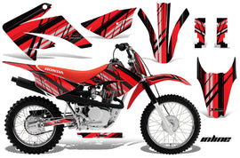 Dirt Bike Graphics Kit MX Decal Wrap For Honda CRF80 CRF100 2011-2016 INLINE RED BLACK-atv motorcycle utv parts accessories gear helmets jackets gloves pantsAll Terrain Depot