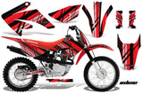 Dirt Bike Graphics Kit MX Decal Wrap For Honda CRF80 CRF100 2011-2016 INLINE RED BLACK