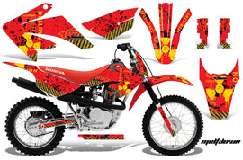 Dirt Bike Graphics Kit MX Decal Wrap For Honda CRF80 CRF100 2011-2016 MELTDOWN YELLOW RED-atv motorcycle utv parts accessories gear helmets jackets gloves pantsAll Terrain Depot