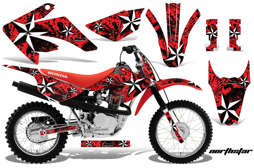 Dirt Bike Graphics Kit MX Decal Wrap For Honda CRF80 CRF100 2011-2016 NORTHSTAR WHITE RED-atv motorcycle utv parts accessories gear helmets jackets gloves pantsAll Terrain Depot