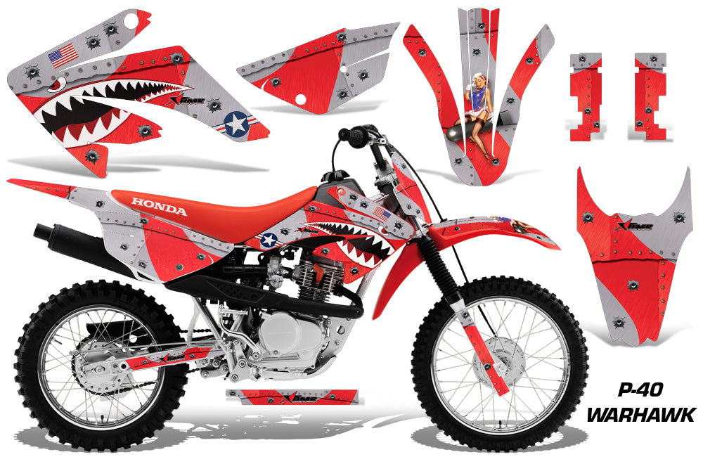Dirt Bike Graphics Kit MX Decal Wrap For Honda CRF80 CRF100 2011-2016 WARHAWK RED-atv motorcycle utv parts accessories gear helmets jackets gloves pantsAll Terrain Depot
