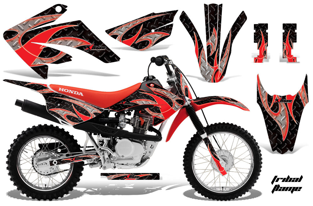 Dirt Bike Graphics Kit MX Decal Wrap For Honda CRF80 CRF100 2011-2016 TRIBAL RED BLACK-atv motorcycle utv parts accessories gear helmets jackets gloves pantsAll Terrain Depot