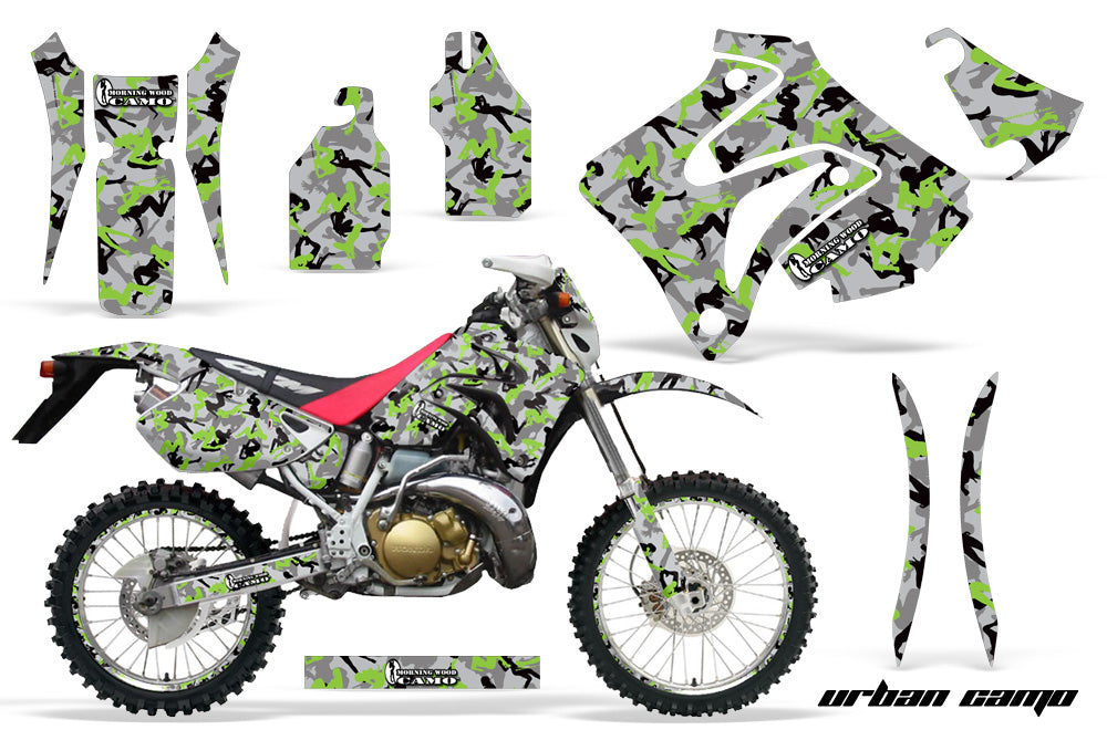 Graphics Kit Decal Sticker Wrap + # Plates For Honda CRM250AR 1996-1999 URBAN CAMO GREEN-atv motorcycle utv parts accessories gear helmets jackets gloves pantsAll Terrain Depot