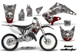 Dirt Bike Graphics Kit Decal Wrap For Honda CR125R CR250R 2002-2008 BONES SILVER