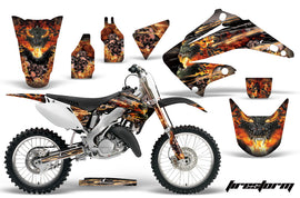 Dirt Bike Graphics Kit Decal Wrap For Honda CR125R CR250R 2002-2008 FIRESTORM BLACK-atv motorcycle utv parts accessories gear helmets jackets gloves pantsAll Terrain Depot