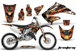 Dirt Bike Graphics Kit Decal Wrap For Honda CR125R CR250R 2002-2008 FIRESTORM BLACK