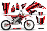 Dirt Bike Graphics Kit Decal Wrap For Honda CR125R CR250R 2002-2008 INLINE RED BLACK
