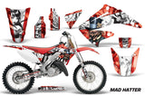 Dirt Bike Graphics Kit Decal Wrap For Honda CR125R CR250R 2002-2008 HATTER WHITE RED