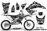 Dirt Bike Graphics Kit Decal Wrap For Honda CR125R CR250R 2002-2008 SSSH WHITE BLACK