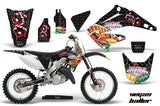 Dirt Bike Graphics Kit Decal Wrap For Honda CR125R CR250R 2002-2008 VEGAS BLACK