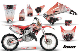 Graphics Kit Decal Wrap + # Plates For Honda CR125R CR250R 2002-2008 LUNA RED-atv motorcycle utv parts accessories gear helmets jackets gloves pantsAll Terrain Depot