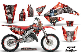 Graphics Kit Decal Wrap + # Plates For Honda CR125R CR250R 2002-2008 HATTER SILVER RED-atv motorcycle utv parts accessories gear helmets jackets gloves pantsAll Terrain Depot